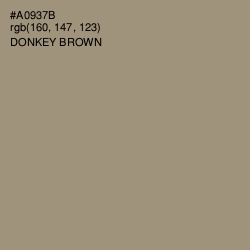 #A0937B - Donkey Brown Color Image